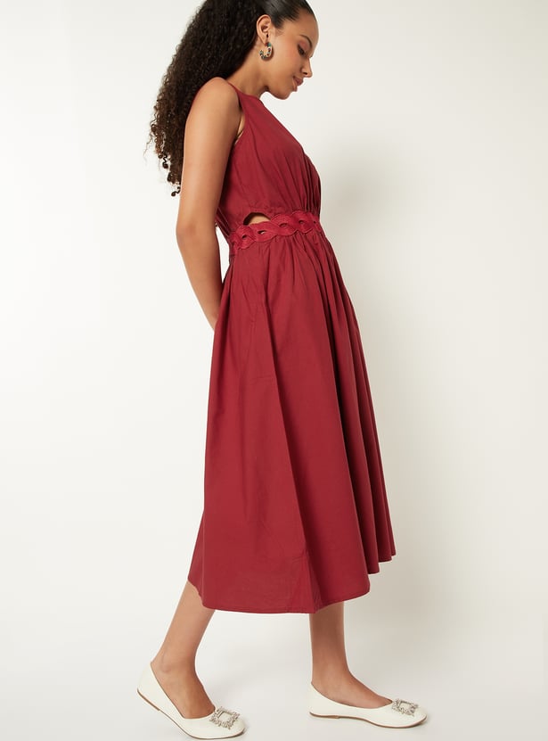 Women Solid A-line Dress