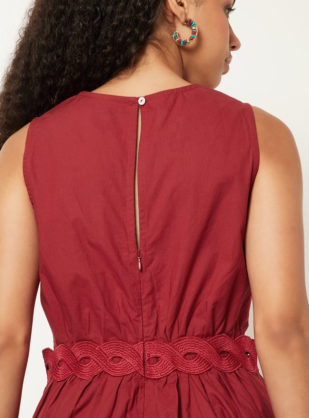 Women Solid A-line Dress