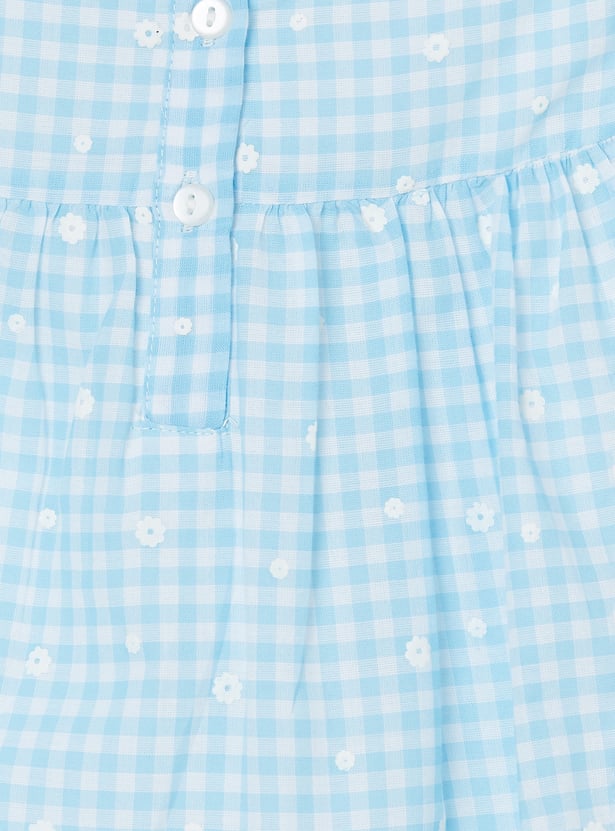 Girls Gingham Checked Top