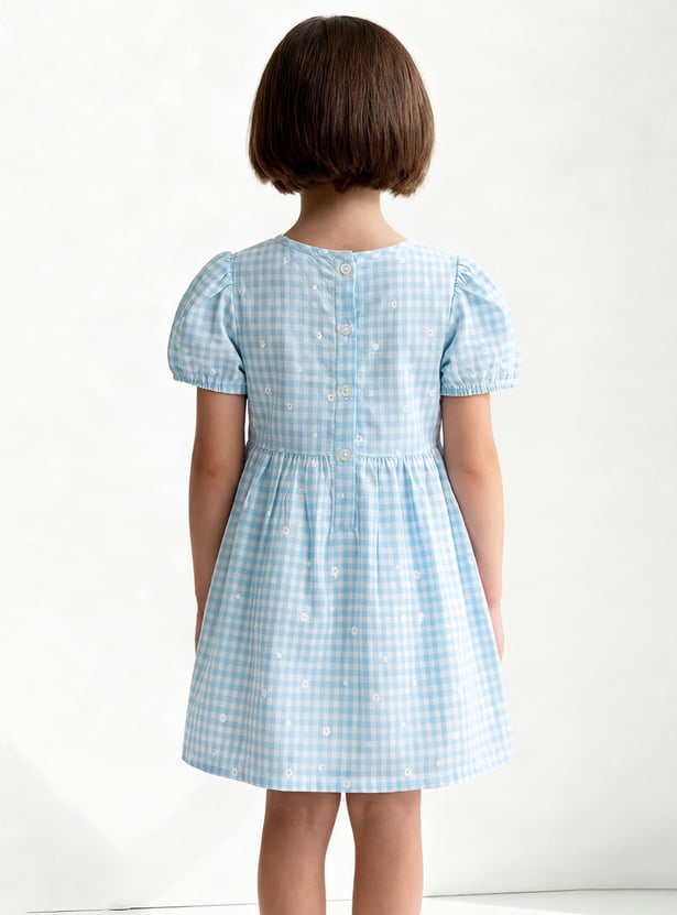 Girls Gingham Checked Top