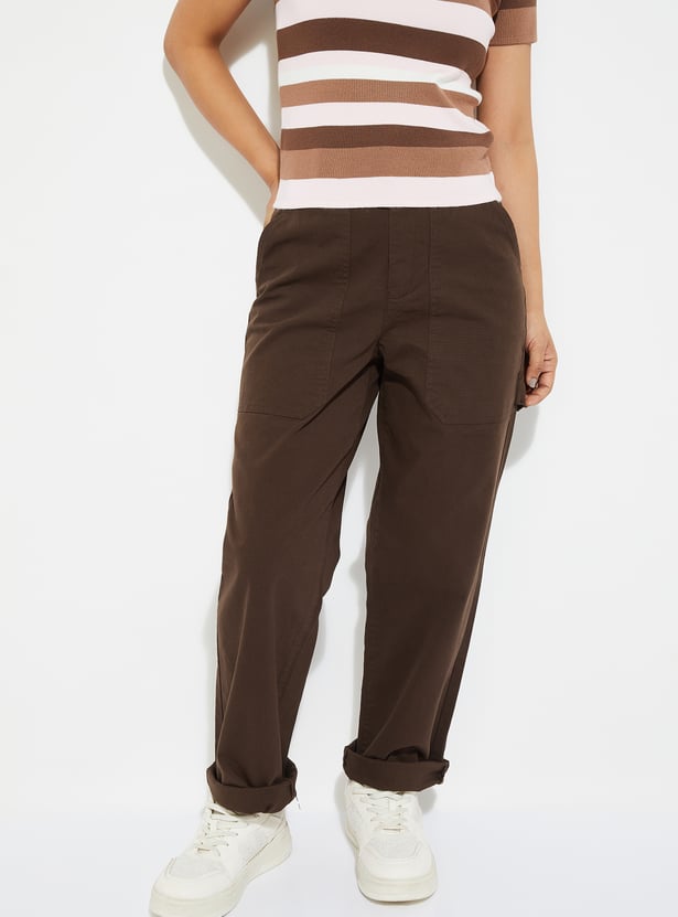URB_N Women Solid Carpenter Trousers