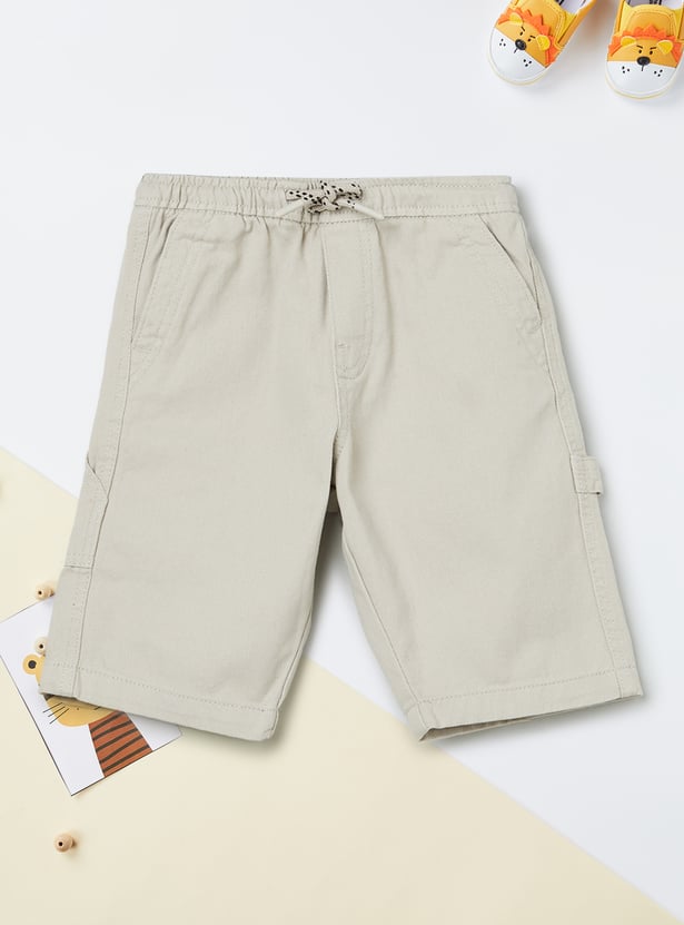 Boys Solid Woven Shorts