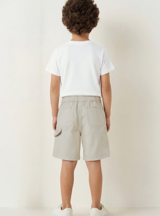 Boys Solid Woven Shorts