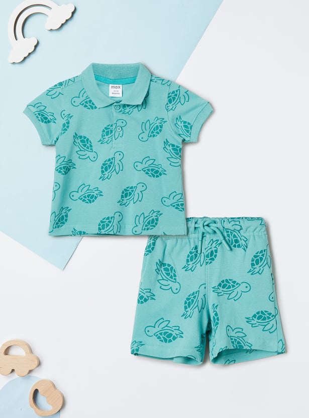 Boys Printed Shorts Set