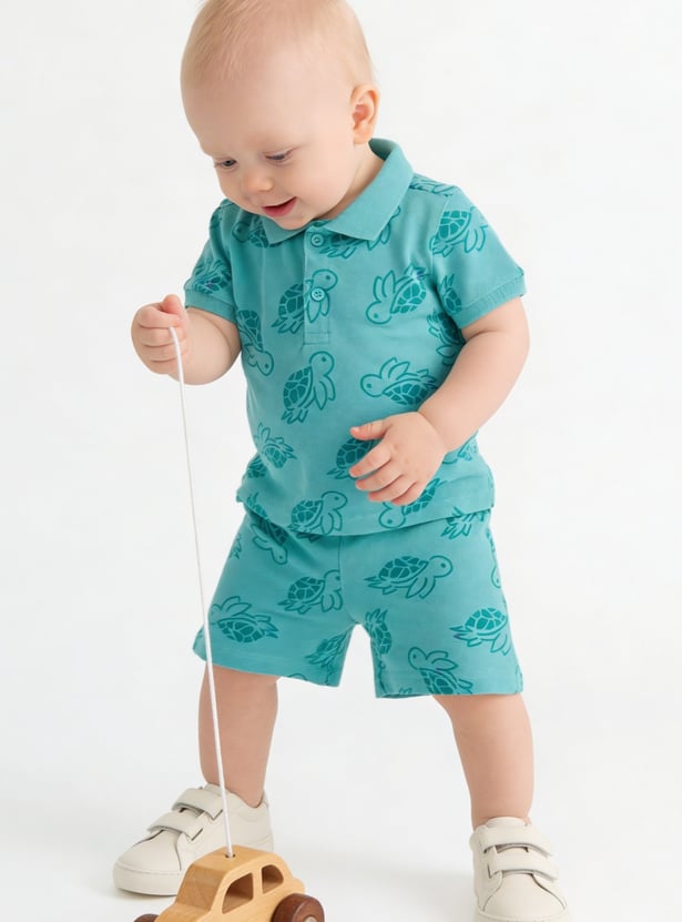 Boys Printed Shorts Set
