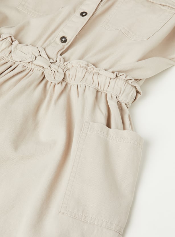 Girls Solid Shirt Dress