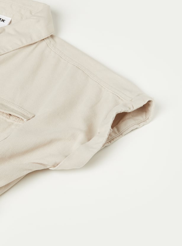 Girls Solid Shirt Dress