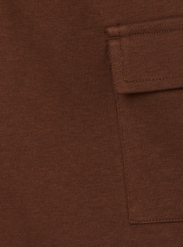 Girls Solid Knit Cargo Shorts