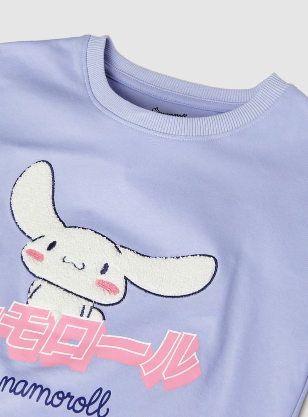 Girls Chennille Embroidered Print T-shirt
