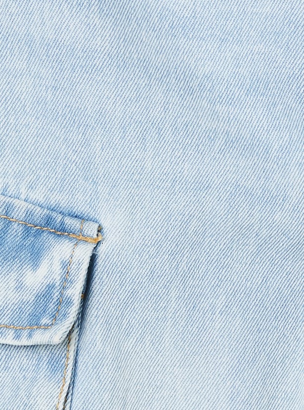 Boys Washed Loose Fit Cargo Jeans