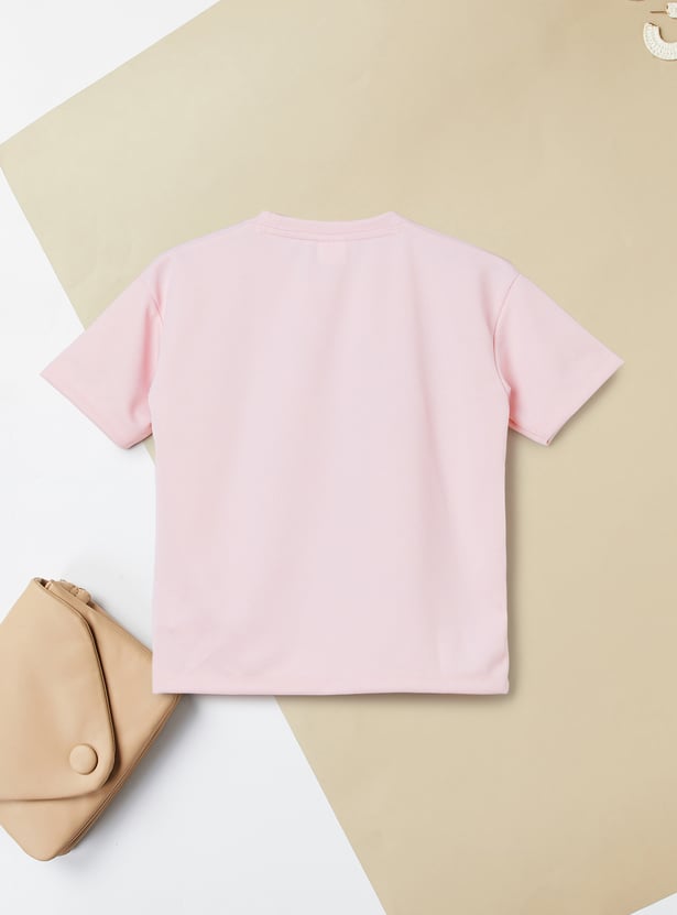 Girls Typographic Print T-shirt