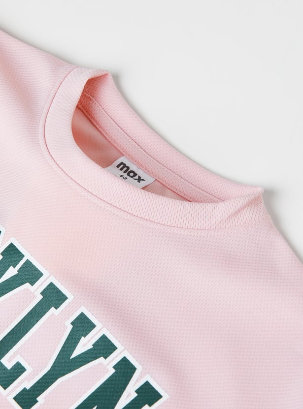 Girls Typographic Print T-shirt