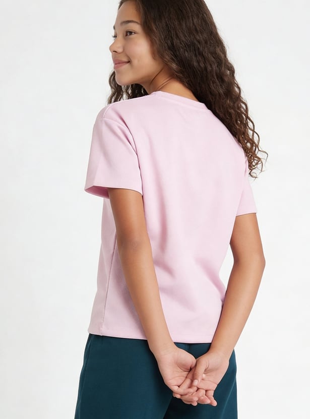 Girls Typographic Print T-shirt