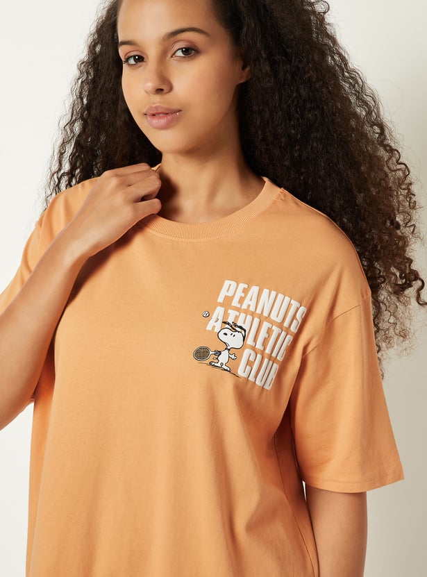Women Snoopy Oversized Sports T-shirt