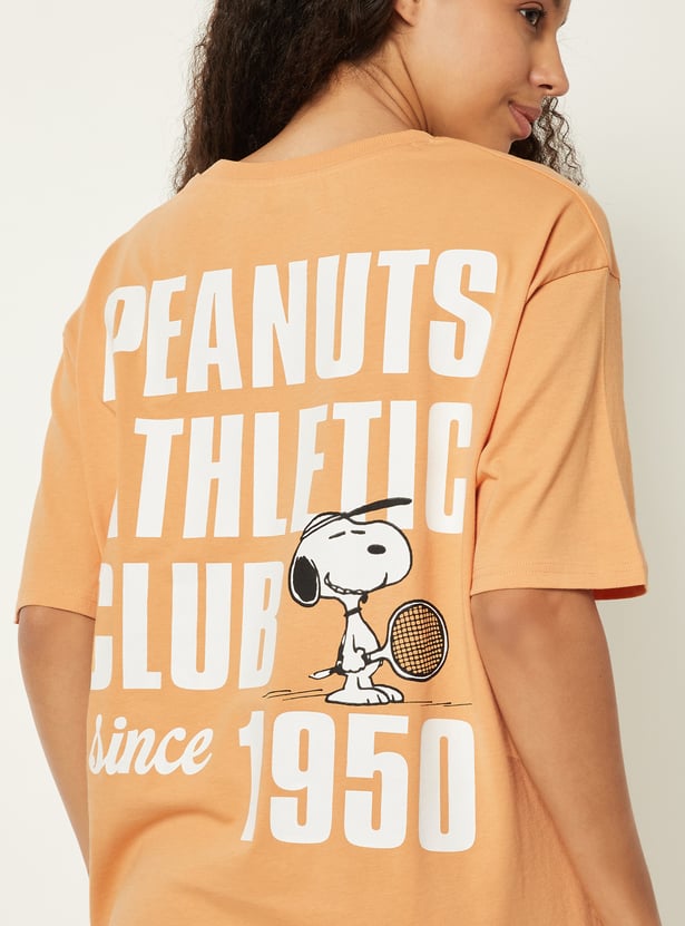 Women Snoopy Oversized Sports T-shirt