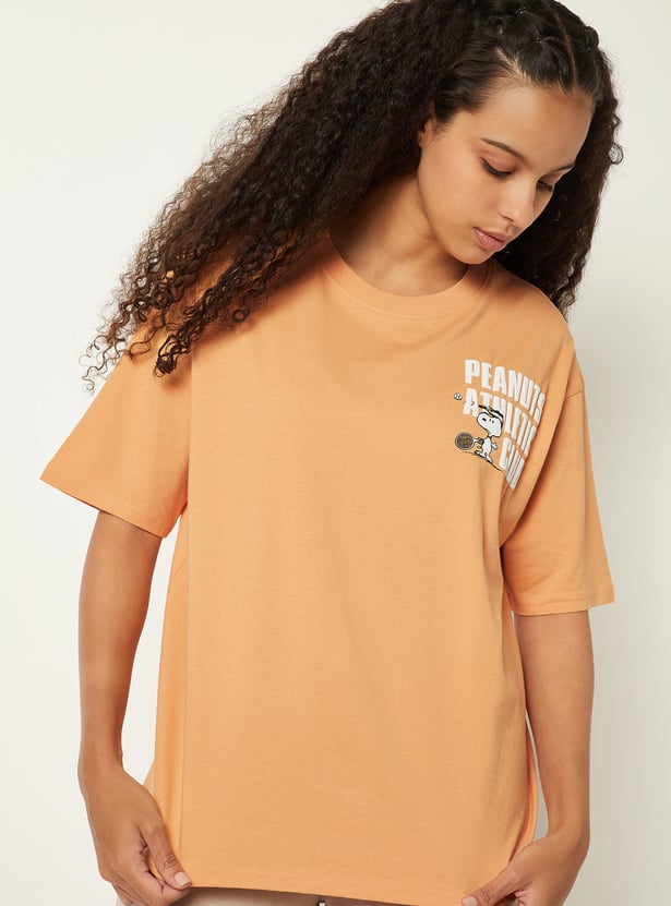 Women Snoopy Oversized Sports T-shirt