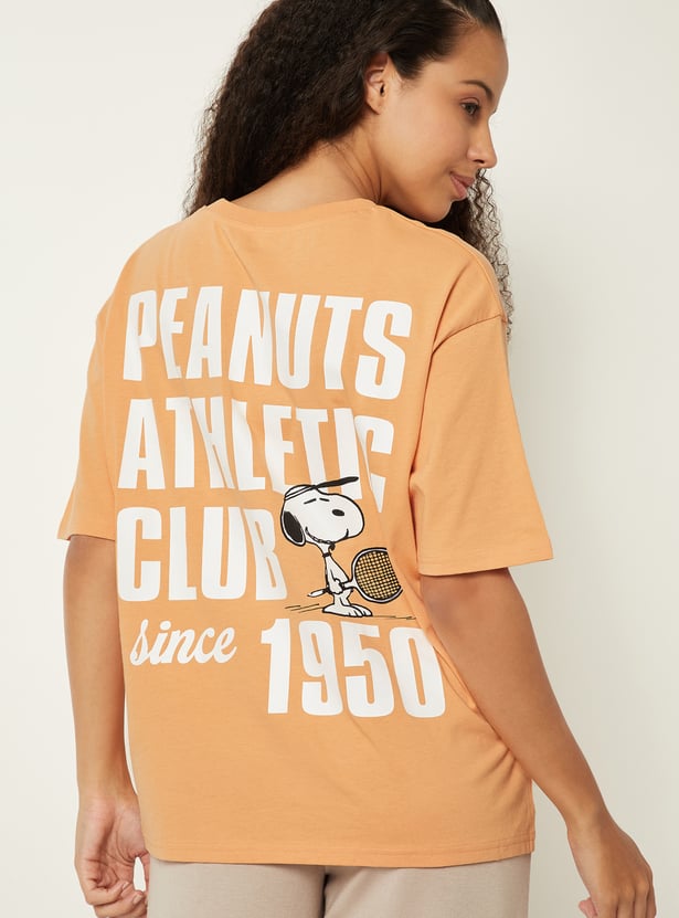 Women Snoopy Oversized Sports T-shirt