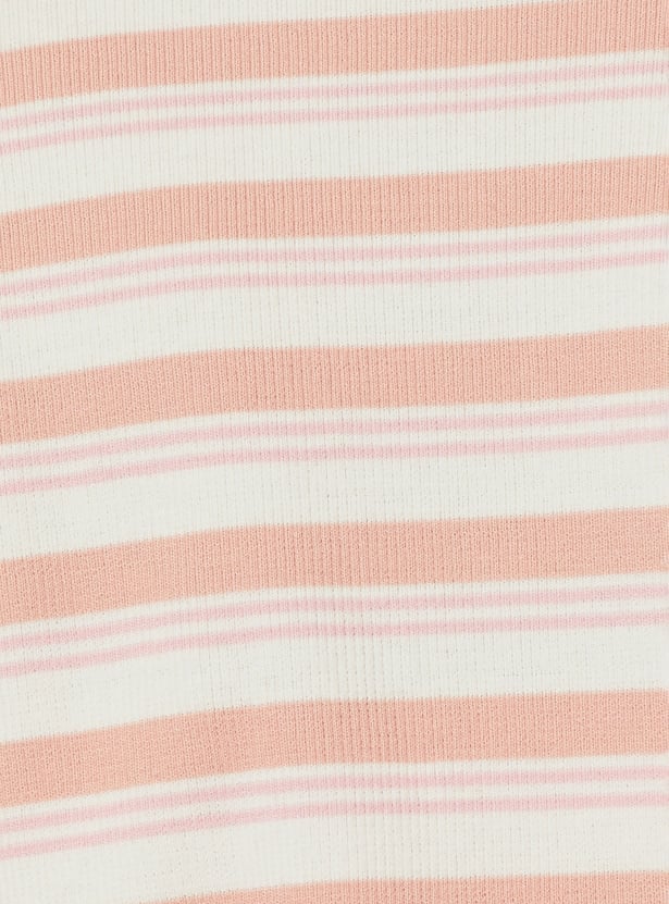 Women Striped Athleisure Polo T-shirt