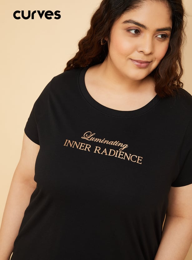 Women Typographic Print T-shirt