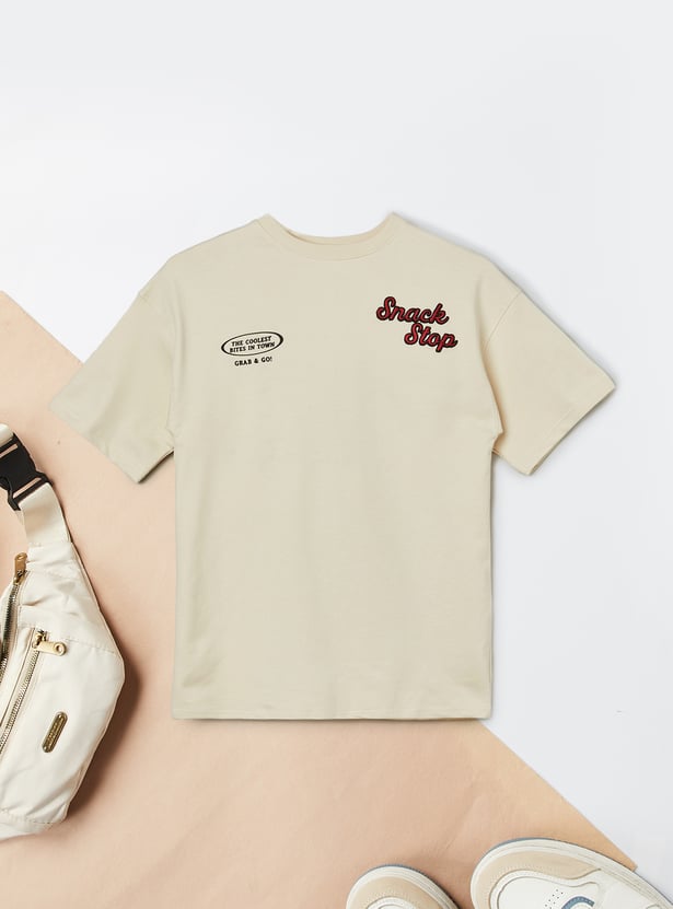 Boys Oversized Back Embroidered T-shirt