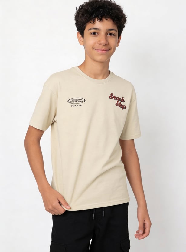 Boys Oversized Back Embroidered T-shirt