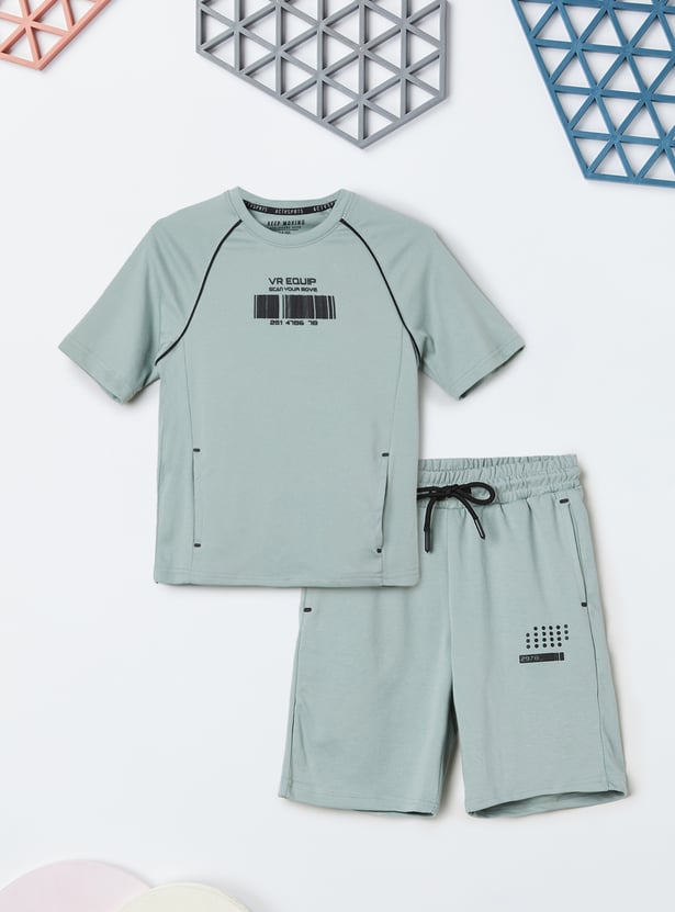 Boys Printed Shorts Set