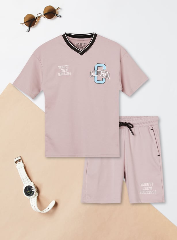 Boys Printed Shorts Set