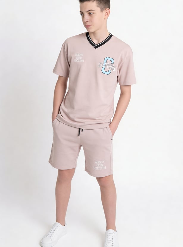 Boys Printed Shorts Set