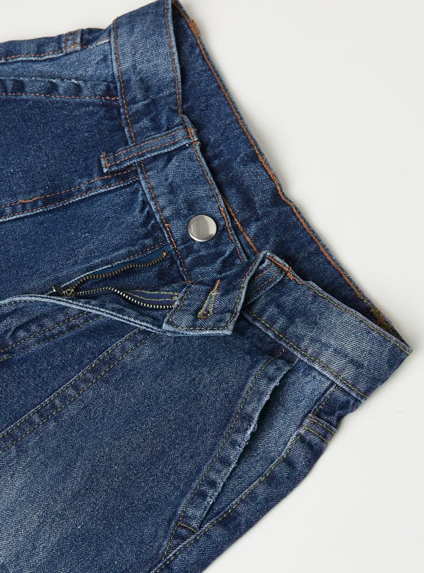 Boys Washed Loose Fit Denim Cargos