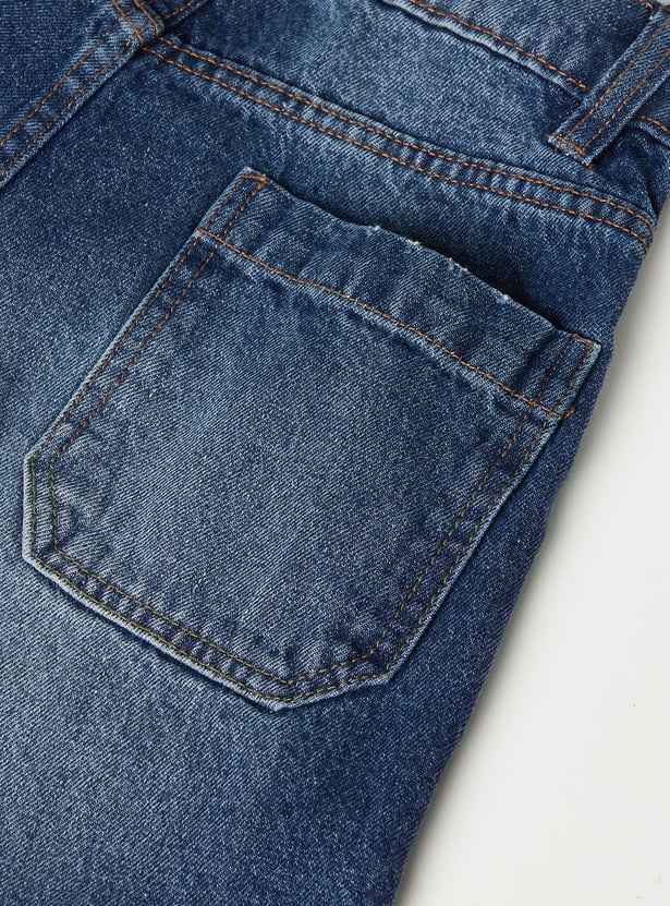 Boys Washed Loose Fit Denim Cargos