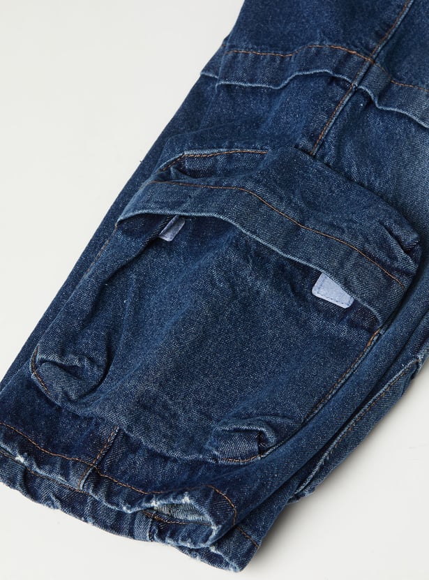 Boys Washed Loose Fit Denim Cargos