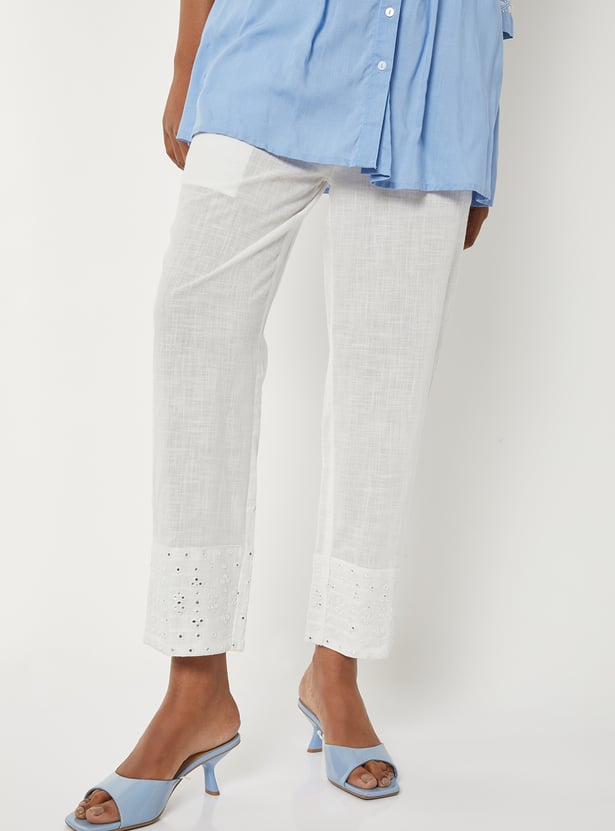 Women Embroidered Straight Pants