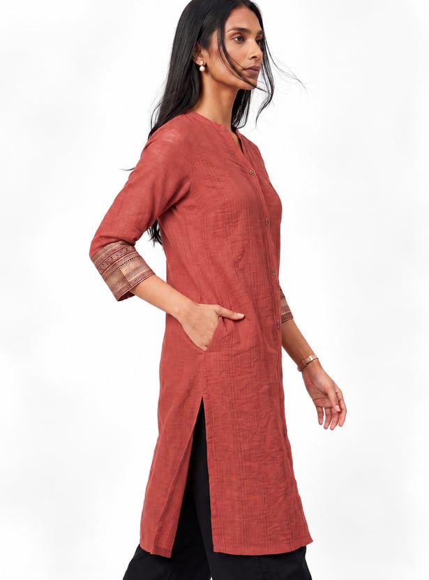Women Pintuck Straight Kurta
