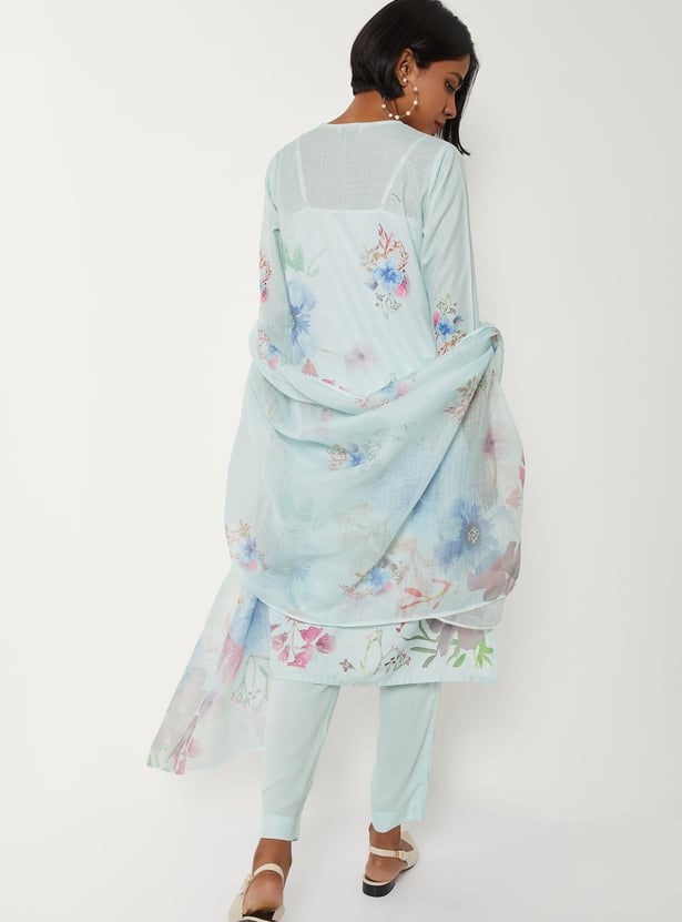 Women Floral Print Straight Kurta Set