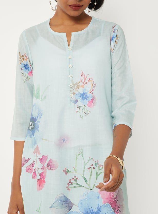Women Floral Print Straight Kurta Set