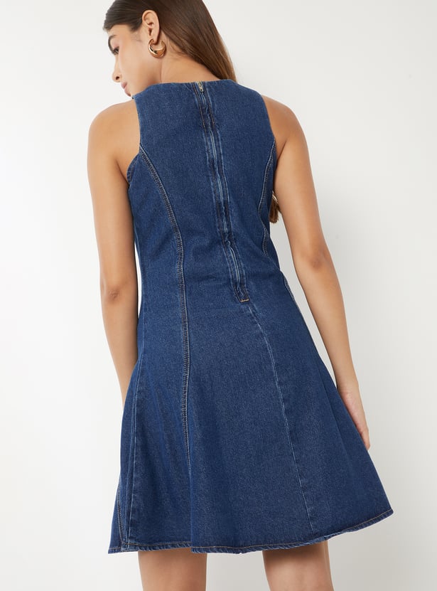 Women Solid A-line Dress