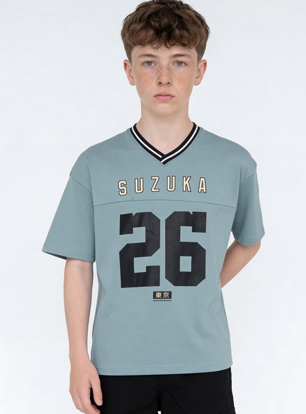 Boys Oversized Printed Jersey T-shirt