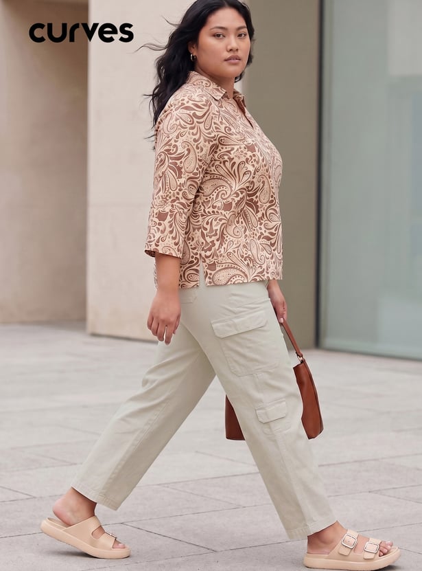 Women Solid Cargo Trousers