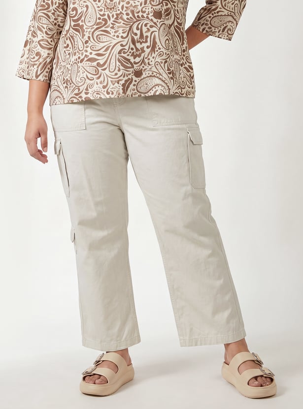Women Solid Cargo Trousers