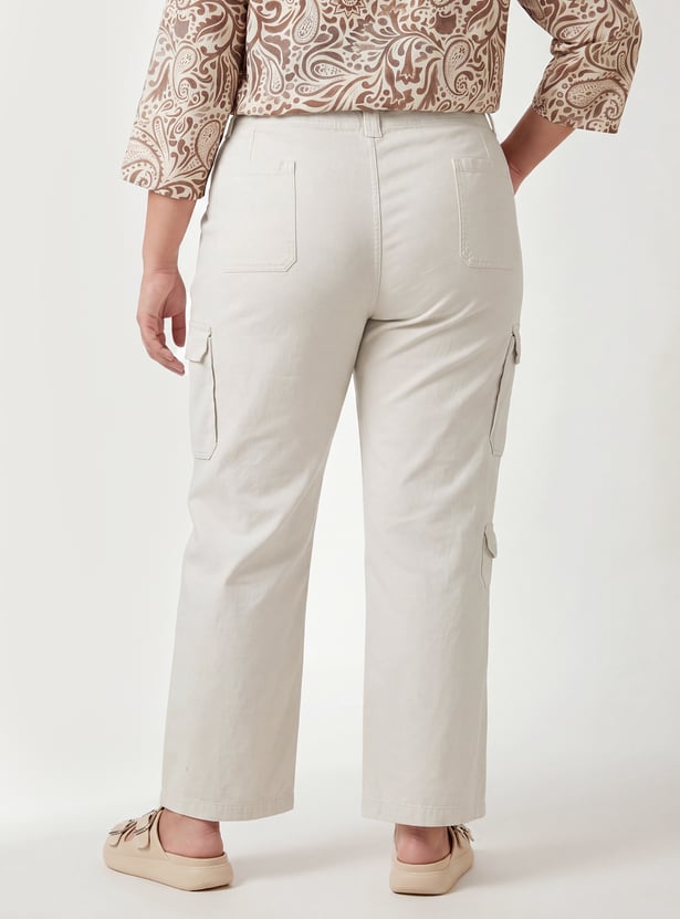 Women Solid Cargo Trousers