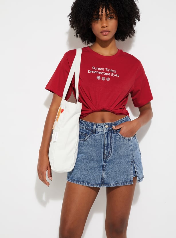 ALAYA F x URB_N Women Back Graphic Print T-shirt