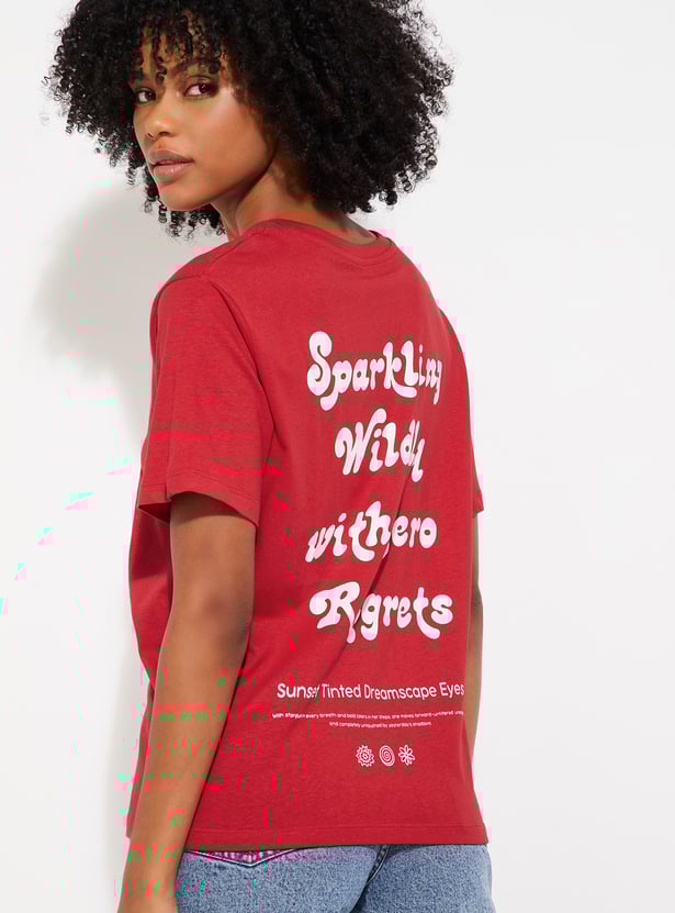 ALAYA F x URB_N Women Back Graphic Print T-shirt