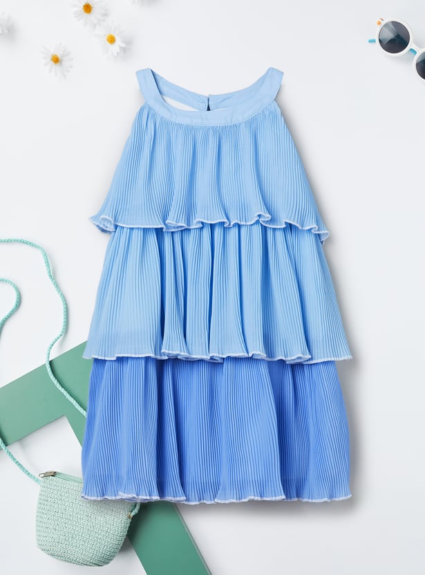 Girls Textured Layered Dress
