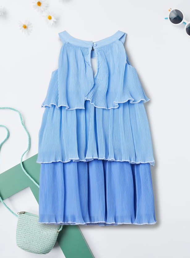 Girls Textured Layered Dress
