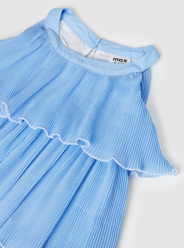 Girls Textured Layered Dress