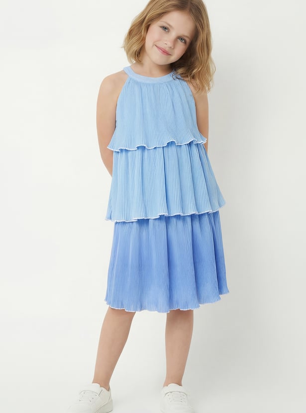 Girls Textured Layered Dress