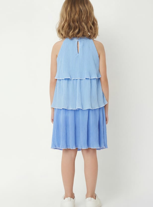 Girls Textured Layered Dress