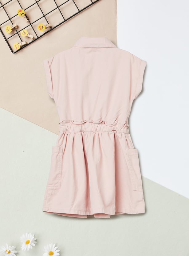 Girls Solid Shirt Dress