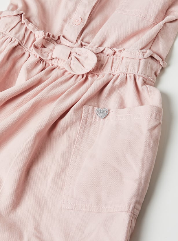 Girls Solid Shirt Dress