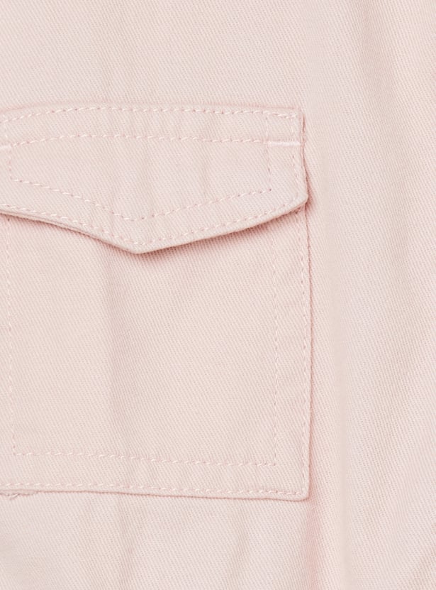 Girls Solid Shirt Dress